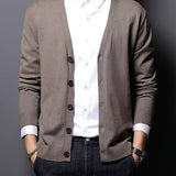 kkboxly  Plus Size Men's V-Neck Casual Button Sweater Cardigan For Autumn/Winter
