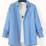 kkboxly  Plus Size Men's Plaid Shirt For Spring/autumn, Oversized Fashion Long Sleeve Shirt For Big & Tall Males, Men's Clothing