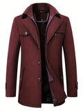 kkboxly Men's Business Casual Thick Wool Coat - Stay Warm & Look Slim This Winter!