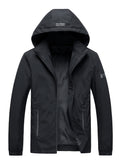 kkboxly  Men's Casual Hooded Windbreaker Jacket, Chic Zip Up Jacket For Fitness Outdoor Activities