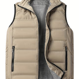 Winter Thick Vest For Men, Casual Black Warm Padded Sleeveless Jacket Best Sellers