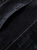 kkboxly  Men's Casual Loose Fit Denim Jacket, Multi Pocket Button Up Denim Jacket For Spring Fall