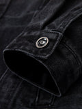 kkboxly  Men's Casual Loose Fit Denim Jacket, Multi Pocket Button Up Denim Jacket For Spring Fall