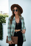 kkboxly  Lapel Plaid Print Pockets Jacket, Casual Long Sleeve Autumn Stylish Outerwear, Women's Clothing