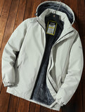 kkboxly  Warm Thick Hooded Windbreaker Jacket, Men's Casual Jackets By Activity For Fall Winter Outdoor Activities