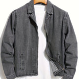 kkboxly  Men's Chic Zip Up Denim Jacket