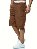 kkboxly  Classic Design Cargo Shorts, Men's Casual Multi Pocket Loose Fit Cargo Shorts For Summer Outdoor