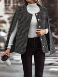 kkboxly  Split Long Sleeve Blazer, Casual Single Breasted Open Front Outerwear, Women's Clothing
