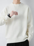 kkboxly  All Match Knitted Sweater, Men's Casual Warm Slightly Stretch Crew Neck Pullover Sweater For Fall Winter