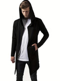 kkboxly  Lightweight Hooded Trench Coat, Men's Casual Slightly Stretch Cardigan Windbreaker For Spring Fall
