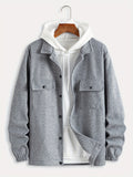 kkboxly  Retro Vintage Jacket, Men's Casual Button Up Lapel Jacket Coat College Hipster Windbreaker For Spring Fall