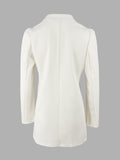 kkboxly  Blazers Two-piece Set, Casual Fashion Solid Loose Long Sleeve Blazers & Mini Skirt, Women's Clothing