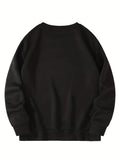 kkboxly  Dope Teddy Bear Print Sweatshirt, Men's Casual Graphic Design Slightly Stretch Crew Neck Pullover Sweatshirt For Spring Fall