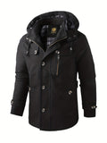 kkboxly  Men's Warm Thick Mid-length Windbreaker Jacket For Fall Winter Business