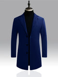 kkboxly  Classic Design Trench Coat, Men's Semi-formal Button Up Lapel Overcoat For Fall Winter Business