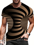 kkboxly Optical Illusion, Men's T-Shirt, Casual Loose Tees, Men's Streetwear