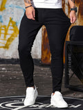 kkboxly Men's Casual Skinny Jeans, Chic Street Style Medium Stretch Denim Pants