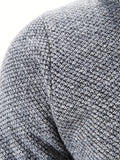 kkboxly  Men's Fleece Hooded Knitted Coat, Autumn And Winter Solid Color Fashion Top