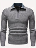 kkboxly  Men's Stand Collar Jacquard Knitting Thickened Warm Sweater