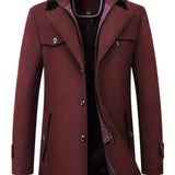 kkboxly Men's Business Casual Thick Wool Coat - Stay Warm & Look Slim This Winter!