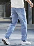 Men Cat Scratch Straight Leg Jeans