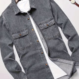 kkboxly  Men's Street Style Button Up Denim Jacket