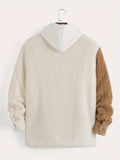 kkboxly  Plus Size Men's Contrast Color Fleece Jacket Fashion Casual Thick Coat For Fall Winter, Men's Clothing
