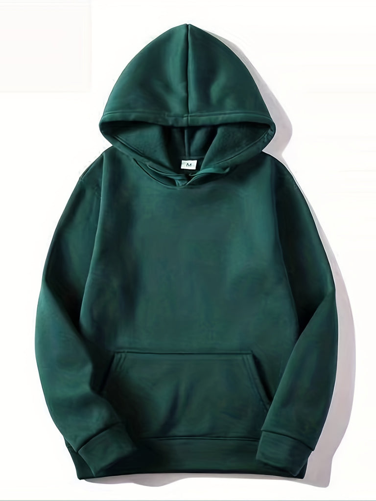 kkboxly  Men's Solid Color Hoodies, Casual Loose Fit Drawstring Hooded Sweatshirt With Pocket Best Sellers