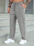 kkboxly  Plus Size Men's Plaid Pants Stylish Casual Pants For Spring Fall Winter, Men's Clothing