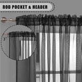kkboxly 1pcs/set Pure Colour Sheer Voile Window Treatment With Rod Pocket Curtain Panels Suitable For Use In Kitchens, Bedrooms, And Living Rooms (white 52x84)