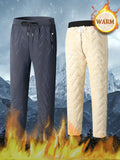 kkboxly  Warm Fleece Joggers, Men's Casual Waist Drawstring Zipper Pockets Sports Pants Sweatpants For Fall Winter