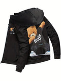 kkboxly  Praying Hands Print Men's Hooded Jacket Casual Long Sleeve Hoodies With Zipper Gym Sports Hooded Coat For Spring Fall
