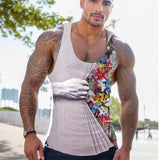kkboxly kkboxly  Creative 3D Print Comfy Breathable Tank Top, Men's Casual Stretch Sleeveless T-shirt For Summer Gym Workout Training Basketball
