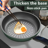 kkboxly 9.5-Inch Premium Non-Stick Cast Iron Skillet with Mirror Satin Finish, Thick Base, and Green Handle - Dishwasher Safe, Compatible with Smooth Surface Non-Induction Stovetops for Cooking Eggs, Steak, Pancakes