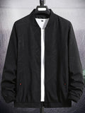 kkboxly  Men's Basic Sports Jacket Autumn And Winter Casual Zip Up Jacket Outwear With Pockets