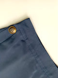 Plus Size Casual Pants, Women's Plus Solid Elastic Button Decor High Rise Loose Fit Wide Leg Trousers