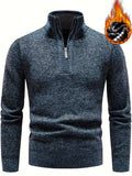 kkboxly  Men's Stand Collar Jacquard Knitting Thickened Warm Sweater