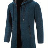 kkboxly  Men's Full Zip Up Casual Warm Hooded Cardigan, Regular Fit Knitted Sweater Jacket Coat With Pockets For Winter Fall
