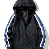 kkboxly  Classic Design Hooded Jackets By Activity, Men's Casual Zip Up Jacket Coat For Spring Fall