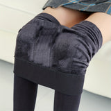 Fuzzy Thermal Footless Tights, Thick & Warm Plush Lined Leggings, Women's Stockings & Hosiery