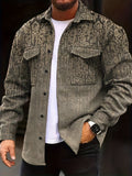 kkboxly  Men's Ethnic Style Jacket, Casual Button Up Flap Pocket Jacket