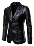 kkboxly  Waterproof and Windproof Men's Faux Leather Cycling Jacket - Stylish and Comfortable Slim Fit Outdoor Clothing
