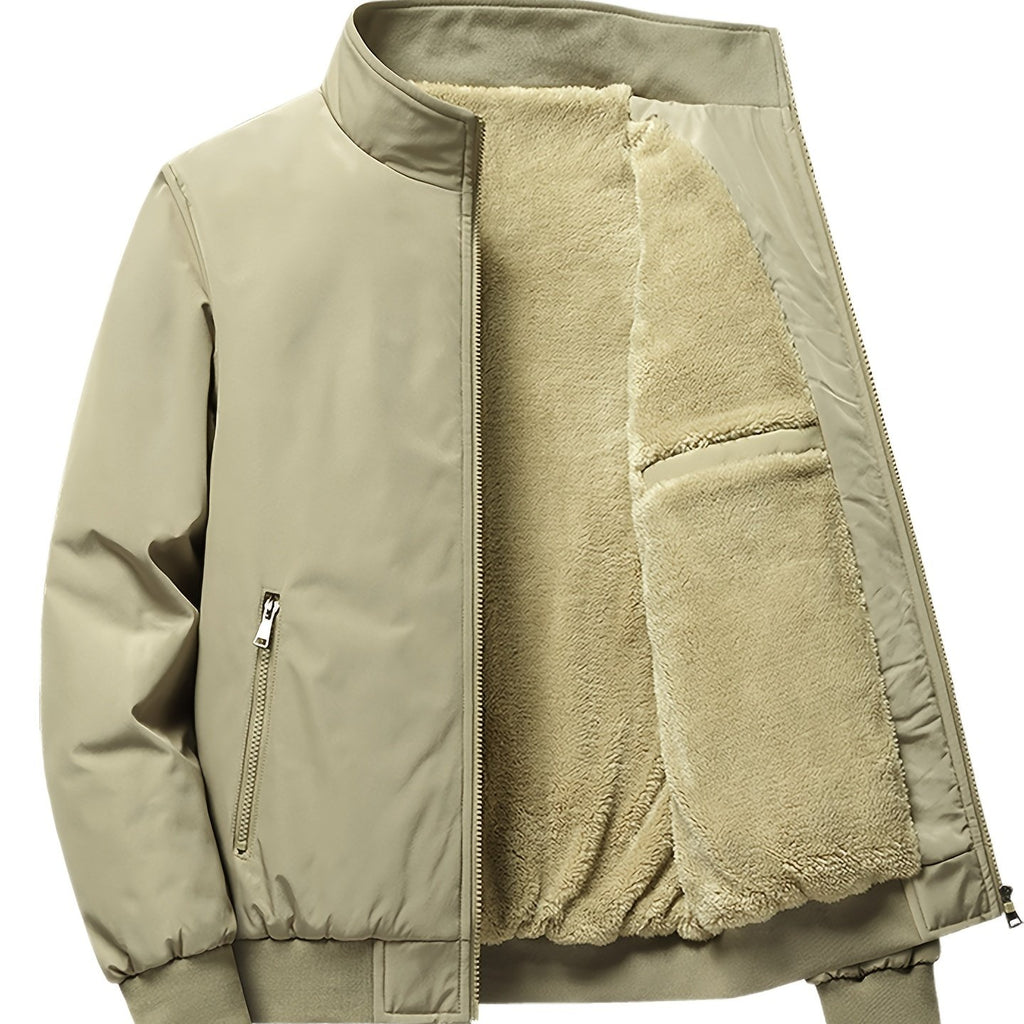 kkboxly Men's Fleece Winter Jacket With Zipped Pockets - Best Seller!