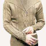 kkboxly  Fashionable Men's Solid Color Knit Sweater Plus Size Male's Pullover Sweater For Autumn And Winter, Leisurewear For Big And Tall Guys