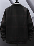kkboxly  Men's New Plaid Lapel Casual Zipper Jacket Autumn/Winter