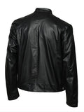 kkboxly  Chic PU Jacket, Men's Casual Solid Color Zip Up Stand Collar Faux Leather Jacket For Spring Fall
