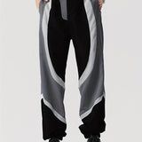 kkboxly  Casual Color Block Men's Long Pants With Pockets, All Seasons Outdoor, Leisure, Street
