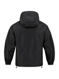 realaiot  Men's Casual Windbreaker Jacket, Chic Pullover Half Zip Hoodie With Big Pocket For Outdoor Activities