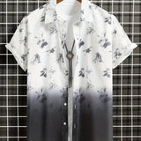 kkboxly  Flower Print Men's Casual Short Sleeve Shirt, Men's Shirt For Summer Vacation Resort