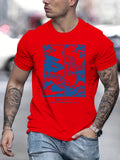 kkboxly kkboxly Japanese Style Painting Print Men's T-shirt, Crew Neck Short Sleeve Tops, Graphic Tee Men's Summer Clothes, Men's Outfits